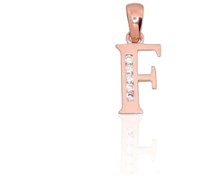 Diamond Sky Jewelry Auksinis raidės pakabukas su cirkoniais „F III“