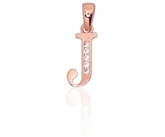 Diamond Sky Jewelry Auksinis raidės pakabukas su cirkoniais „J III“