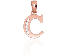 Diamond Sky Jewelry Auksinis raidės pakabukas su cirkoniais „C III“