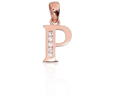 Diamond Sky Jewelry Auksinis raidės pakabukas su cirkoniais „P III“