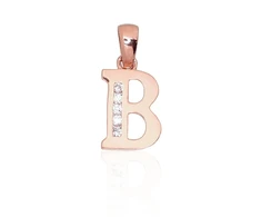 Diamond Sky Jewelry Auksinis raidės pakabukas su cirkoniais „B III“