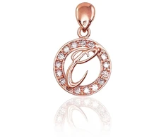 Diamond Sky Jewelry Auksinis raidės pakabukas su cirkoniais „C“