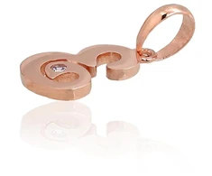 Diamond Sky Jewelry Auksinis raidės pakabukas su cirkoniais „E IV“