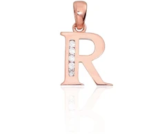 Diamond Sky Jewelry Auksinis raidės pakabukas su cirkoniais „R III“