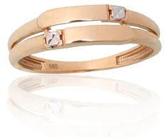 Diamond Sky Jewelry Auksinis žiedas „Du Keliai“