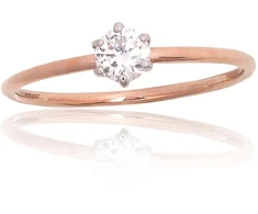Diamond Sky Jewelry Auksinis žiedas su cirkoniais „Solitaras V“
