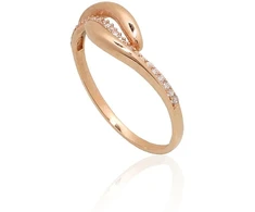 Diamond Sky Jewelry Auksinis žiedas su cirkoniais „Elegantiška Banga“