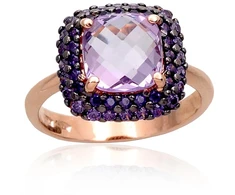 Diamond Sky Jewelry Auksinis žiedas su cirkoniais ir ametistais „Morrigan VII“