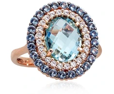 Diamond Sky Jewelry Auksinis žiedas su cirkoniais ir topazais „Morrigan XIII“