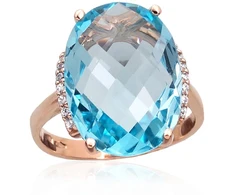 Diamond Sky Jewelry Auksinis žiedas su cirkoniais ir topazais „Karališkas Topazas VI“