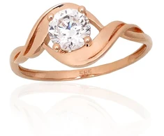 Diamond Sky Jewelry Auksinis žiedas su cirkoniais „Šviesos Banga“