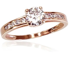 Diamond Sky Jewelry Auksinis žiedas su cirkoniais „Juno Gold XXXIX“