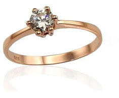 Diamond Sky Jewelry Auksinis žiedas su cirkoniais „Naujoji Klasika VII“