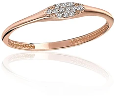 Diamond Sky Jewelry Auksinis žiedas su cirkoniais „Švelnus Ovalas“