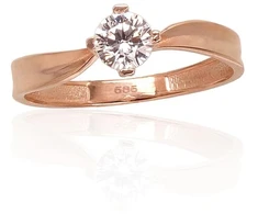 Diamond Sky Jewelry Auksinis žiedas su cirkoniais „Naujoji Klasika XI“