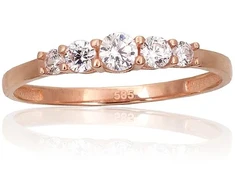 Diamond Sky Jewelry Auksinis žiedas su cirkoniais „Juno Gold XXXIV“