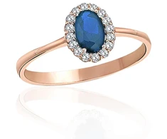 Diamond Sky Jewelry Auksinis žiedas su cirkoniais „Žydroji Karūna II“