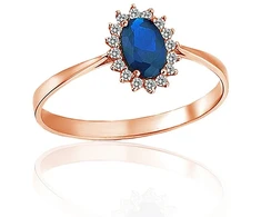 Diamond Sky Jewelry Auksinis žiedas su cirkoniais „Žydroji Karūna“