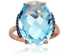 Diamond Sky Jewelry Auksinis žiedas su cirkoniais ir topazais „Karališkas Topazas VII“