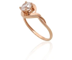 Diamond Sky Jewelry Auksinis žiedas su cirkoniais „Šviesos Banga“
