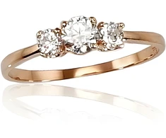 Diamond Sky Jewelry Auksinis žiedas su cirkoniais „Juno Gold VII“