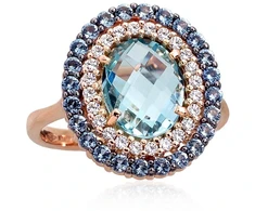 Diamond Sky Jewelry Auksinis žiedas su cirkoniais ir topazais „Morrigan XIII“