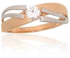 Diamond Sky Jewelry Auksinis žiedas su cirkoniais „Spindintis Akcentas II“