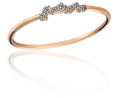 Diamond Sky Jewelry Auksinis žiedas su cirkoniais „Šviesos Siūlas“