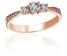 Diamond Sky Jewelry Auksinis žiedas su cirkoniais „Trys Kibirkštys“