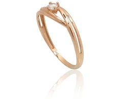 Diamond Sky Jewelry Auksinis žiedas su cirkoniais „Spindintis Akcentas“