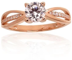 Diamond Sky Jewelry Auksinis žiedas su cirkoniais „Juno Gold XXIX“