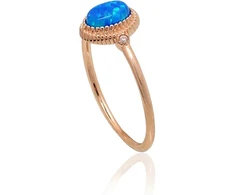 Diamond Sky Jewelry Auksinis žiedas su cirkoniais ir opalitu „Masterpiece“