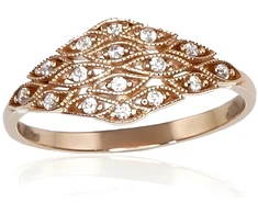 Diamond Sky Jewelry Auksinis žiedas su cirkoniais „Auksinės Nertos Nėrinės“