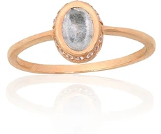 Diamond Sky Jewelry Auksinis žiedas su cirkoniais ir topazais „Sicily II (Mėlynas topazas)“
