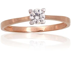 Diamond Sky Jewelry Auksinis žiedas su cirkoniais „Naujoji Klasika XVI“