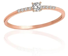 Diamond Sky Jewelry Auksinis žiedas su cirkoniais „Thin Spark“
