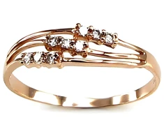 Diamond Sky Jewelry Auksinis žiedas su cirkoniais „Magiška Prabanga“