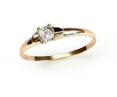 Diamond Sky Jewelry Auksinis žiedas su cirkoniais „Klasika Gold XII“