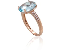 Diamond Sky Jewelry Auksinis žiedas su cirkoniais ir topazais „Karališkas Topazas VIII“