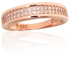 Diamond Sky Jewelry Auksinis žiedas su cirkoniais „Auksinis Takas“