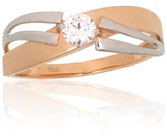 Diamond Sky Jewelry Auksinis žiedas su cirkoniais „Spindintis Akcentas II“