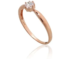 Diamond Sky Jewelry Auksinis žiedas su cirkoniais „Solitaras XI“