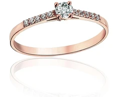 Diamond Sky Jewelry Auksinis žiedas su cirkoniais „Junona Gold XXVIII“