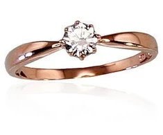 Diamond Sky Jewelry Auksinis žiedas su cirkoniais „Solitaras XI“
