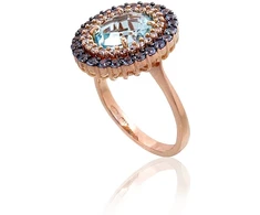 Diamond Sky Jewelry Auksinis žiedas su cirkoniais ir topazais „Morrigan XIII“