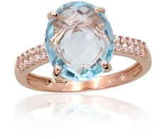 Diamond Sky Jewelry Auksinis žiedas su cirkoniais ir topazais „Karališkas Topazas VIII“