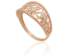 Diamond Sky Jewelry Auksinis žiedas su cirkoniais „Versailles XI“