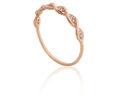 Diamond Sky Jewelry Auksinis žiedas su cirkoniais „The Shine Of The Waves“