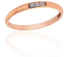 Diamond Sky Jewelry Auksinis žiedas su cirkoniais „Spindesio Linija III“
