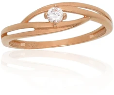 Diamond Sky Jewelry Auksinis žiedas su cirkoniais „Spindintis Akcentas“